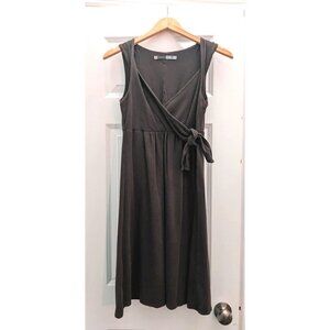 ATHLETA Gray-Brown Leto Dress Faux Tie Wrap w/ Twist Straps Size S